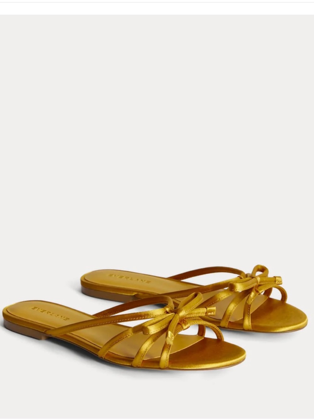 Everlane Golden Satin Knot Slide Sandals - Women